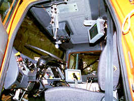 Interior of high-tech vehicle