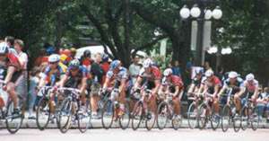 Dozens of bicyclists