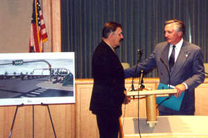 2 men at news conference