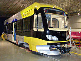 Mockup of light rail transit car