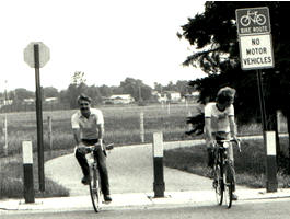 Bicyclists on bike trail