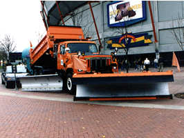 Snowplow outside of Metrodome