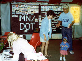 People inside State Fair exhibit