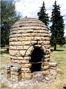 Stone beehive-shaped barbecue