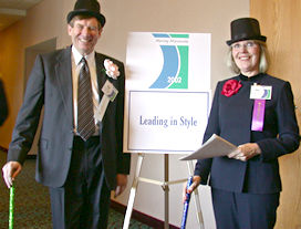 Man & woman in top hat