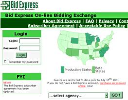 Electronic bidding Web page