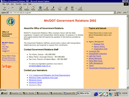 Graphic of Government Relations Web site