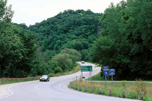 Road winding through bluff