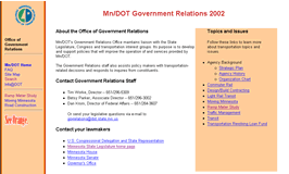 Graphic of Govt Relations Web site