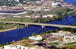 Aerial view of Wakota Bridge