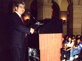 Man at lectern