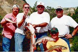 Five men and fish