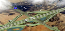 Aerial visualization of Hwy 10/Hwy 32 interchange