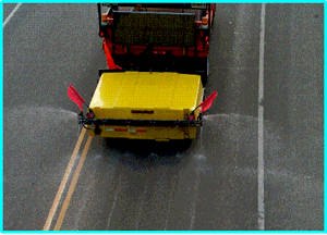 De-icing machine on road