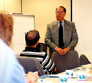 Man talking to classroom