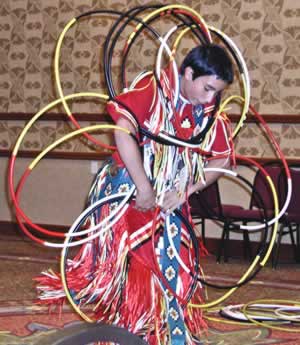 Boy hoop dancing