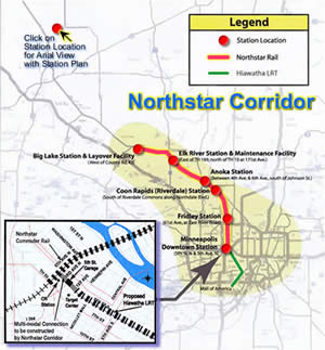 Map of Northstar line
