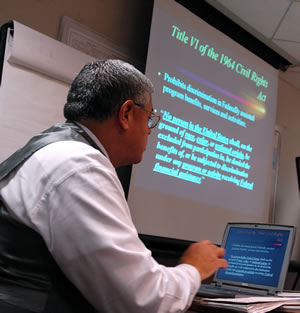 Man giving Powerpoint presentation