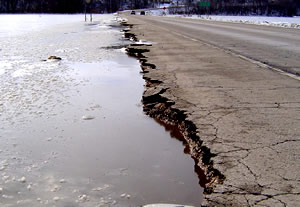 Flooded roadway