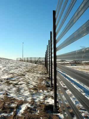Webbed snow fence