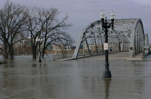 Flooded bridge