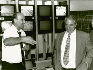 2 men in traffic control room