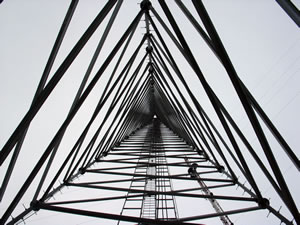 Inside radio tower