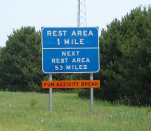 Rest area sign