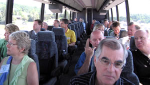 People on tour bus