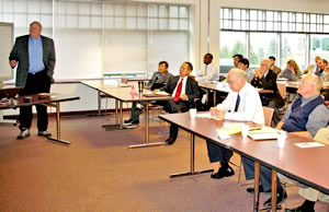 Man making presentation at Research Day conference