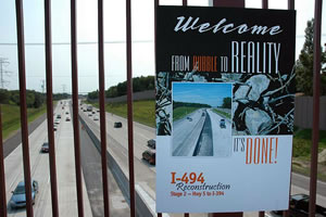 Sign over interstate