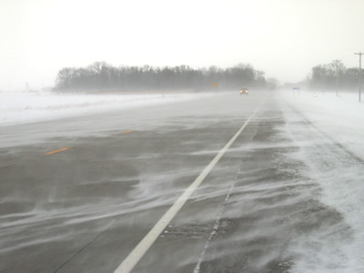 Snow on No Fences To Catch Drifting And Blowing Snow  Photo By Dan Gullickson