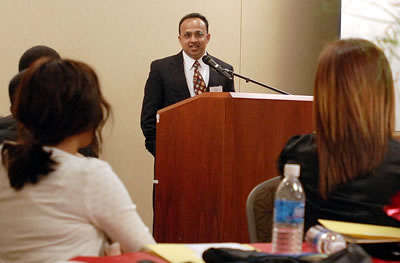 Man addressing group