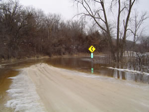 Flooded road