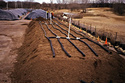 Biomound composting site