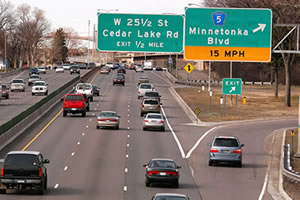 Traffic on Hwy 100