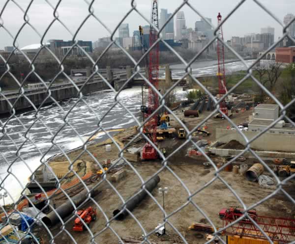 Bridge construction site