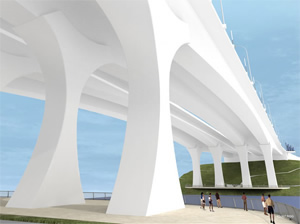 Drawing of proposed bridge pier a