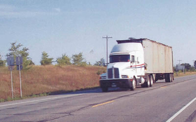 Semi going down Hwy 71