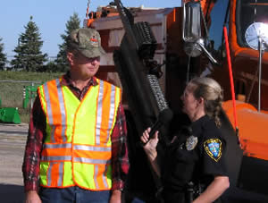 Maintenance superintendent being interviewed for TV program