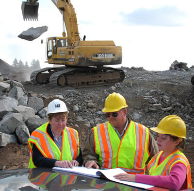 3 people on construction site