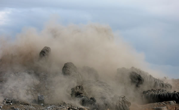 Controlled explosion at Hwy 53