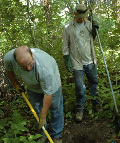 men digging