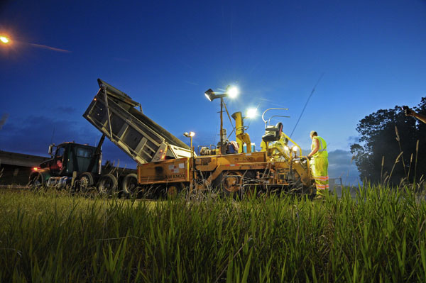 night paving