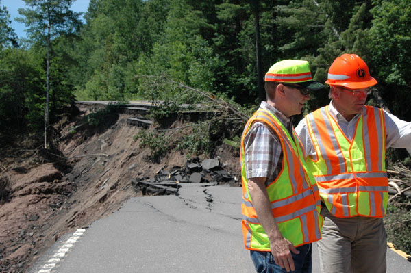 surveying damage