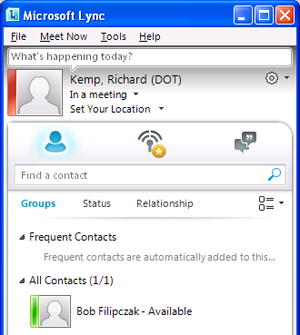 Lync home screen