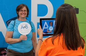 Kristin Kammueller records a State Fair visitor's A to B destination