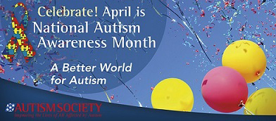 Banner for celebrating April as National Autism Awareness Month