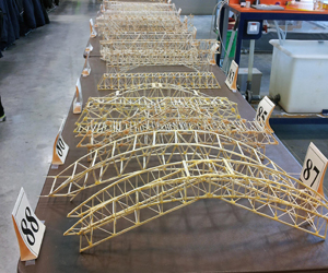 Photo of model bridges made with toothpicks and glue