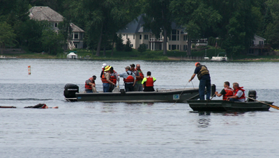 Photo of trainees in water safety class.